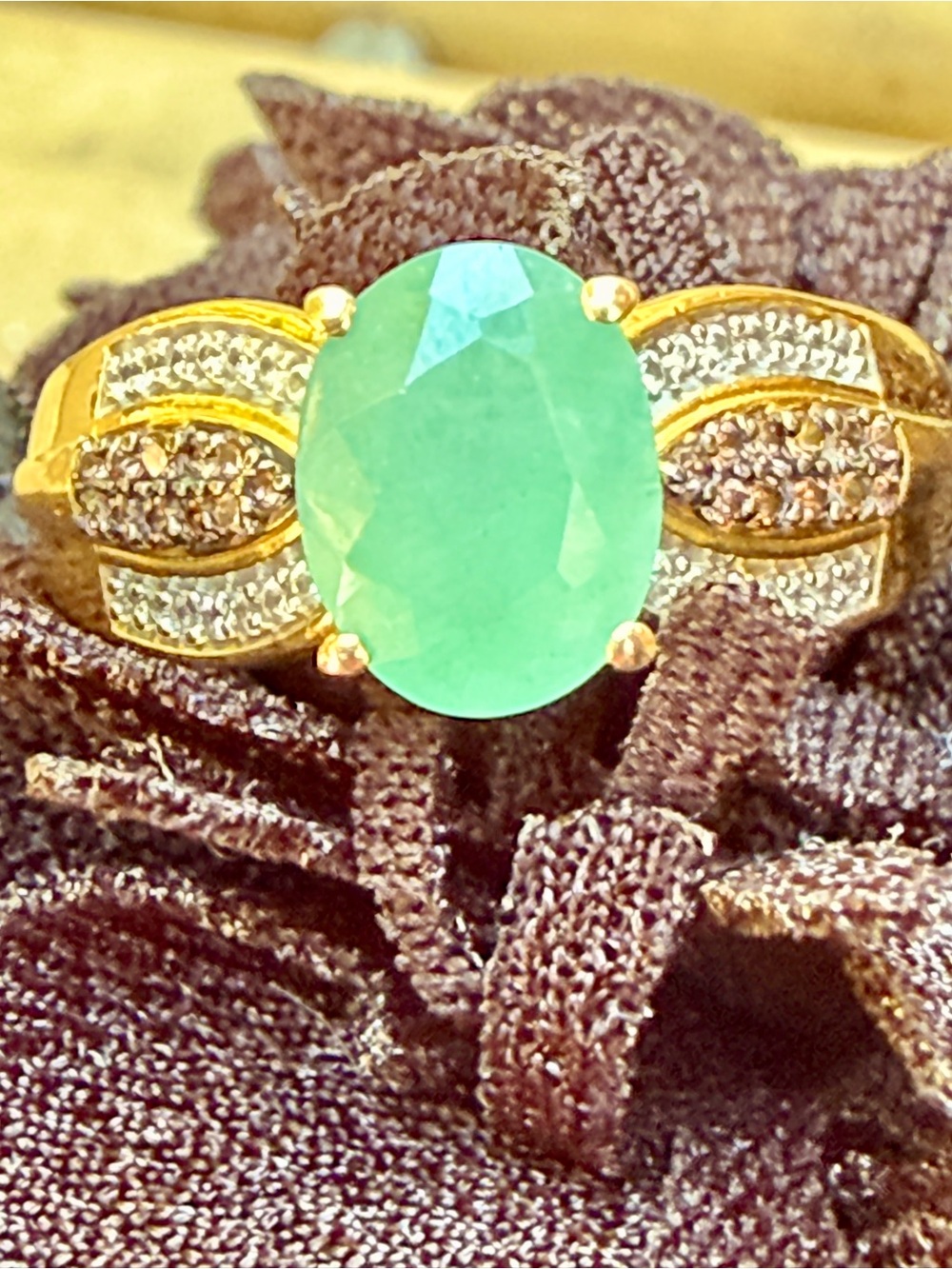 Grandidierite Stone and Pavé Accents Sz7